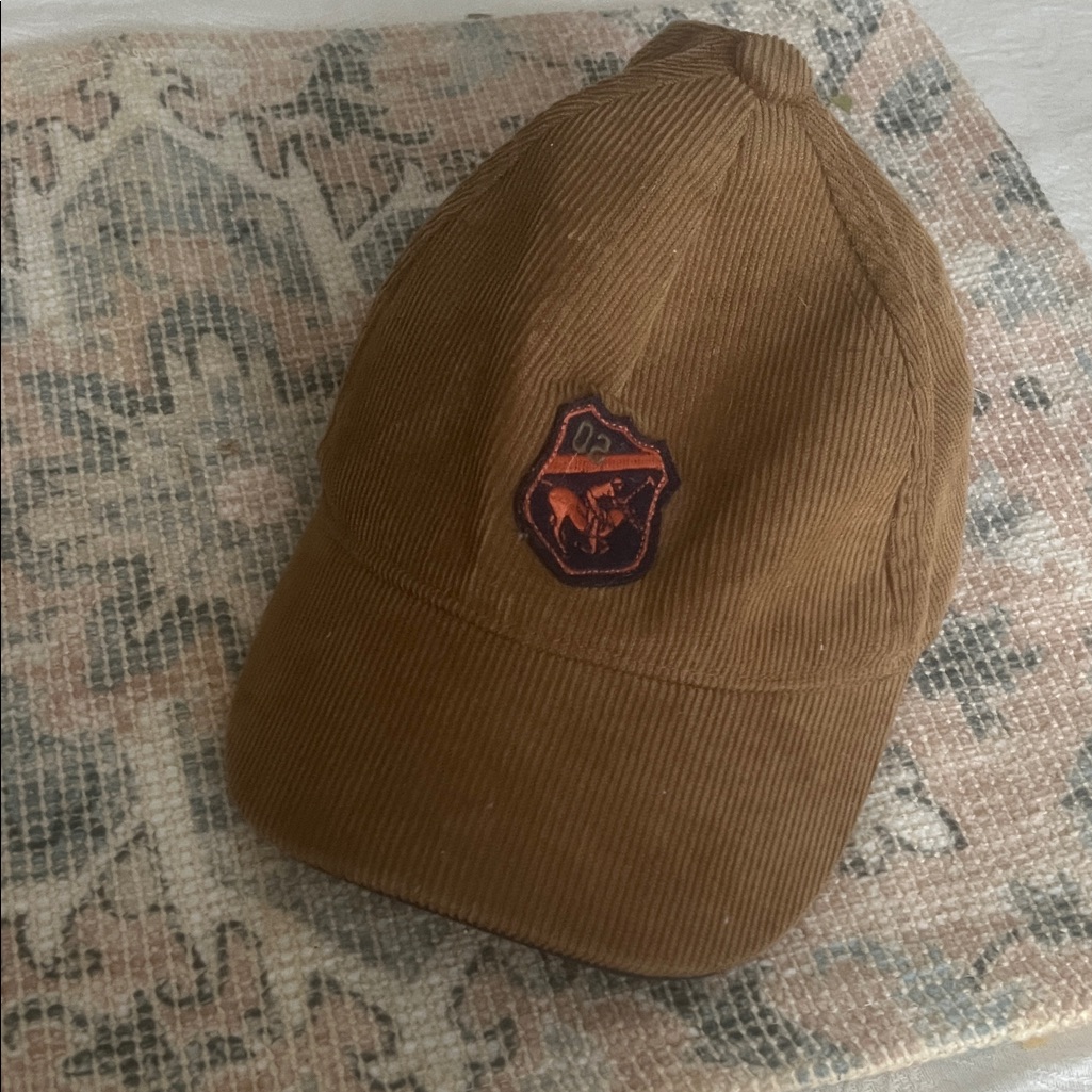 Polo By Ralph Lauren Brown Corduroy Kids Cap With Pony Patch